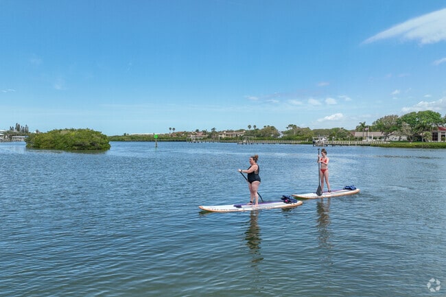 Paddle board rentals are available throughout Indian Rocks Beach for water recreation.