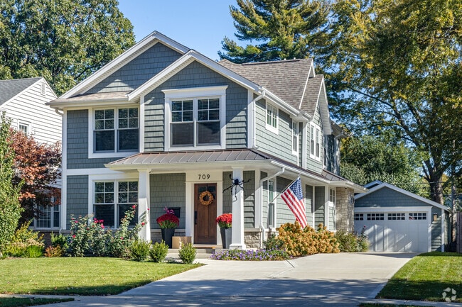 New traditional homes with long driveways are common in Fairview.