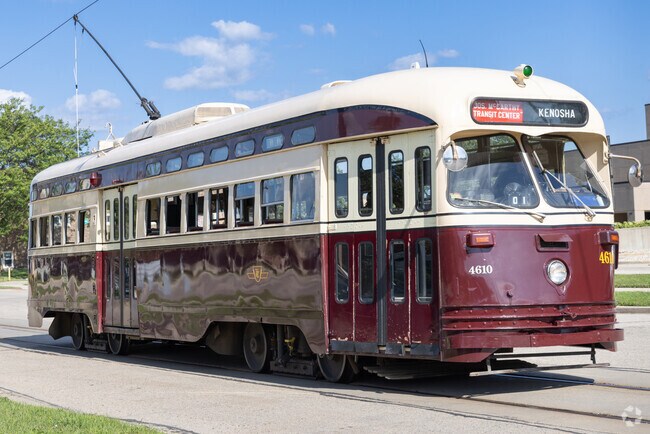 Lakeshore locals can take a streetcar in Downtown Kenosha as one form of public transportation.