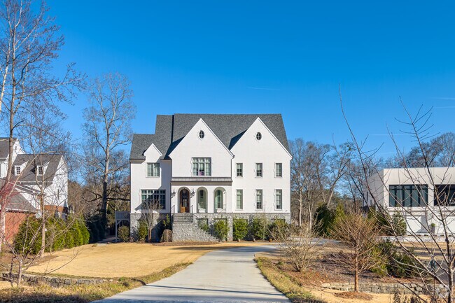 Homes in Vinings sit back on large lots with long driveways.