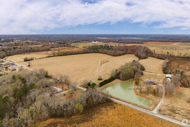 A stunning aerial view of the farm land in Cartwright.