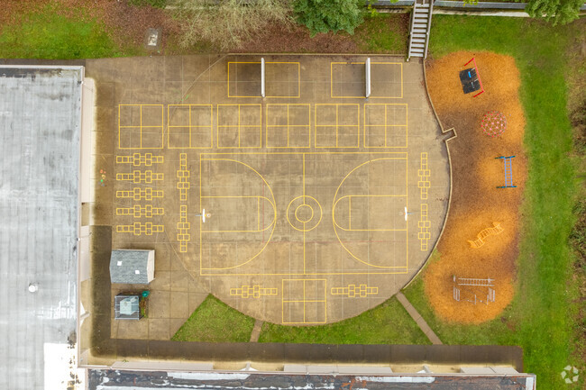McCornack Elementary School has outdoor basketball courts for students to enjoy in Eugene, OR.