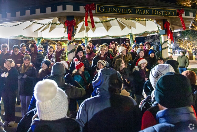 Kick off the holiday season at Glenview's annual Holiday in the Park with some singing.