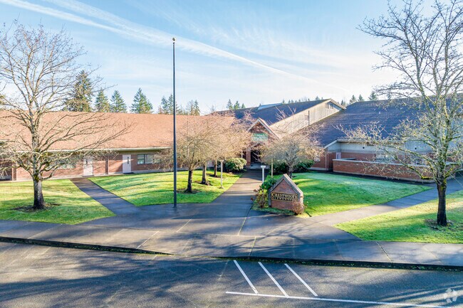 Surrounded with trees makes Crestwood Elementary School that much more serene.
