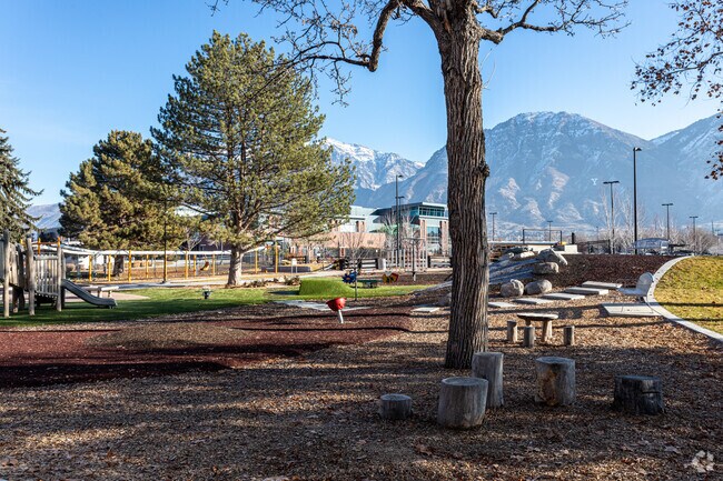 Families gather at North Park’s playground in the Rivergrove neighborhood, just minutes from Downtown Provo.