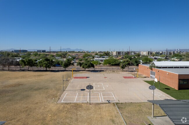 The basketball courts at Holladay Magnet School.