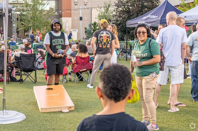 Play a round of corn hole while attending the Markers Market on the Lawn of the Foothills Mall.