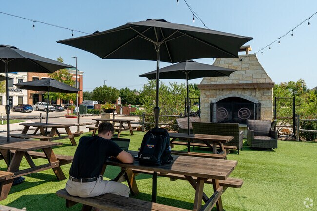 Bartonville Town Center is a great spot to residents to meet and work outside.