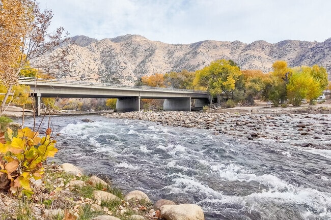 Riverside Park in Kernville sits beside the Kern River as it flows into Lake Isabella.