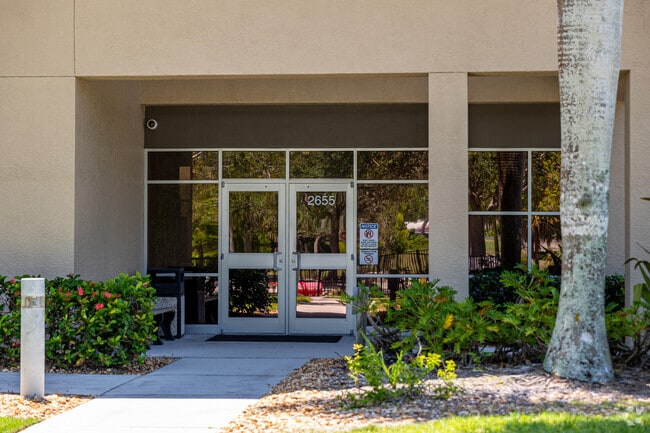 Naples Christian Academy has a main entrance welcoming students.