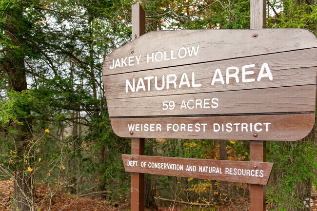Take a break from your day to explore the 59 acres of Jakey Hollow Natural Area.