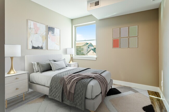 One bedroom staged