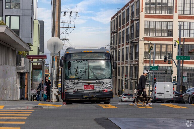 The Dogpatch MUNI bus links the neighborhood to the 16th & Mission BART.