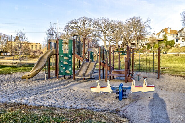 Playground equipment can be enjoyed at Leavenworth park.