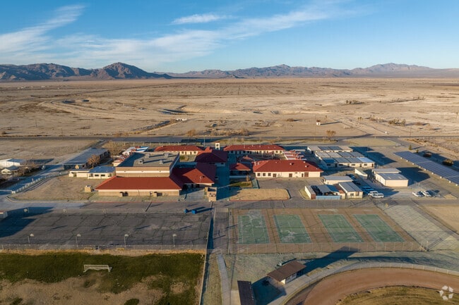 Lucerne Valley High School offers a sprawling campus when viewed from above.