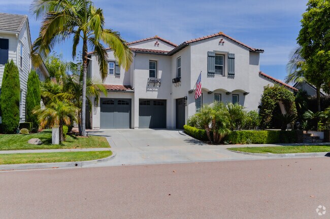 Spanish influenced homes are common throughout Bressi Ranch.