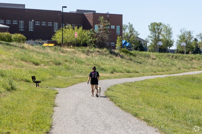 The Belle Creek Trail runs behind the family center and is a popular route.