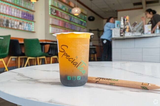 SpecialTea is a bubble tea store in Naperville's Hobson West Plaza near the Brighton Ridge area.