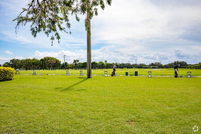 Mangrove Bay and Cypress Links Golf Course offer a driving range to practice near Mariners Pass.