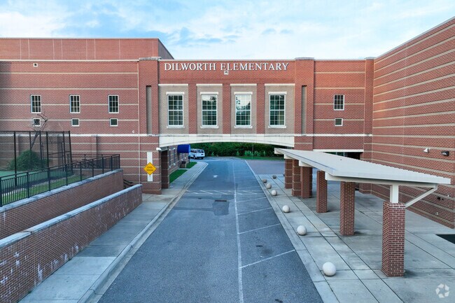 The Dilworth Elementary School entrance in Charlotte, NC.