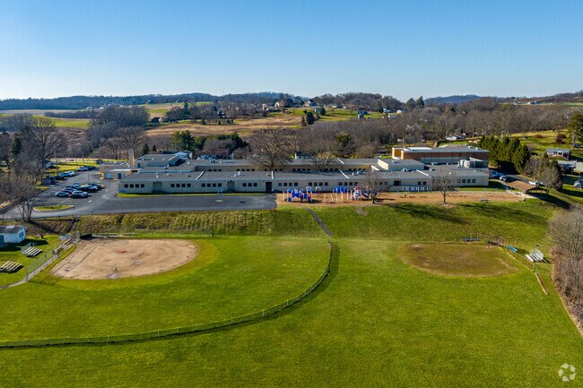 Fort Allen Elementary School is tucked away in a quiet residential area.