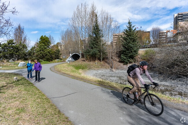 Hillside East residents head to the Anchorage Coastal Trail for beach access.