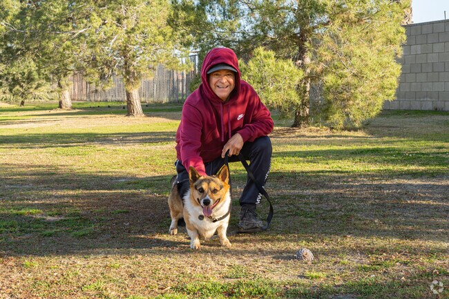 Fox Run residents bundle up for the cold mornings to walk their dogs at Polo Community Park.