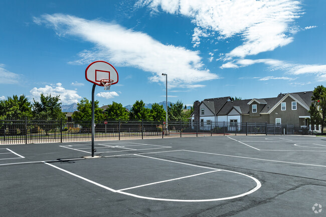 Basketball courts at Eastlake Elementary have mountain views.
