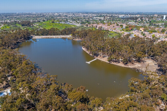 Chollas Lake Overlook of the lake and surrounding properties.
