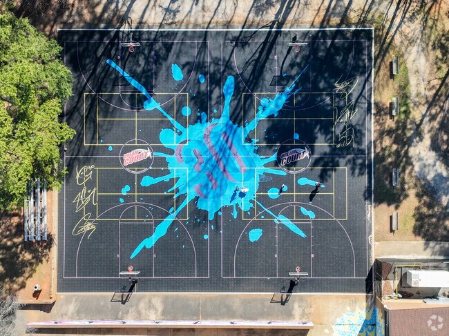 An awesome painting on a local basketball court in Sherwood Forest.