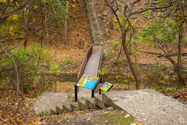 Enjoy the walking trail and bridge at Ray Bradbury Park in Waukegan.