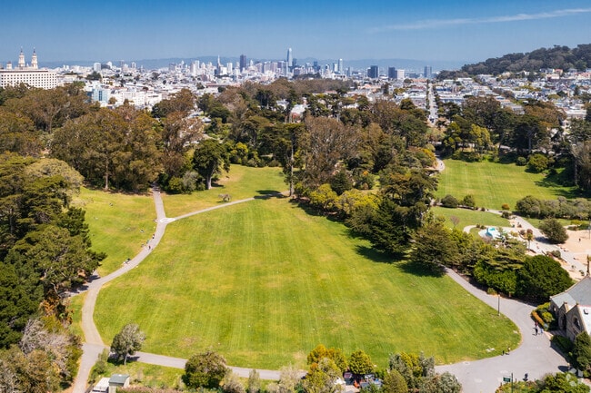 The Robin Williams Meadow is a short distance from The Haight with beautiful views of downtown.