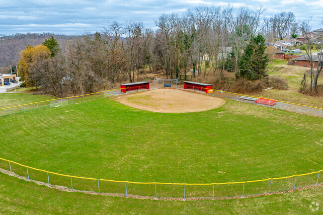 Students at Greenock Elementary School have a well kept baseball field to utilize.