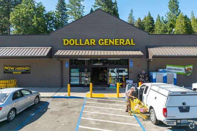 Dollar General and Young’s Payless Market IGA are located on CSR-88 in Buckhorn, CA.