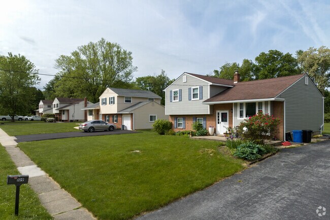 Lionville has rows of split level homes on quiet streets.
