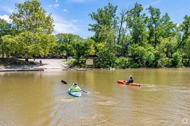 Residents of Karns Park enjoy fishing and boating on the Scioto River.