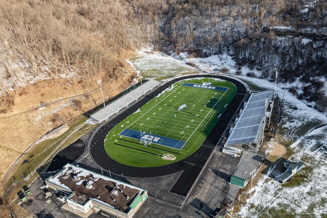 Robert C. Byrd High School has a modern football stadium.