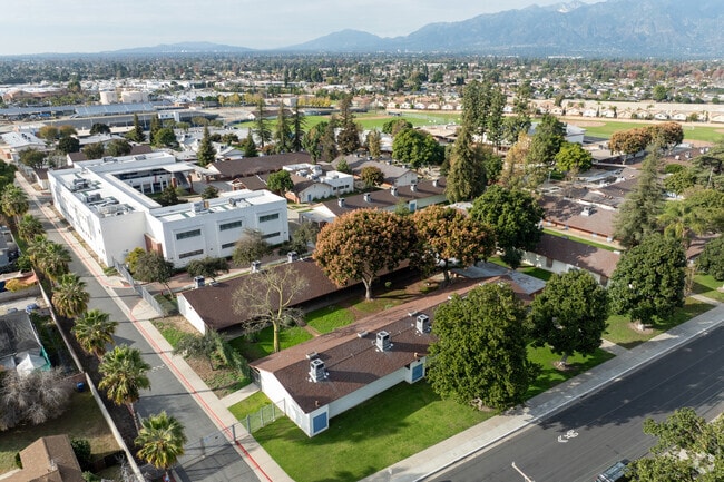 Looking down at Arroyo High School in Sout