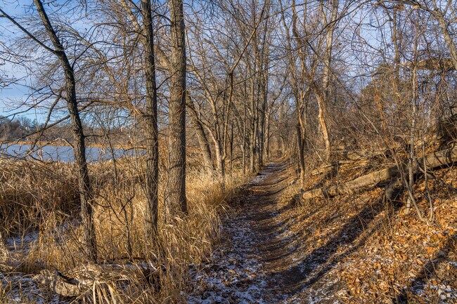 The walking path at Diamond Lake Park surrounds the lake.