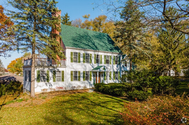 Colonial homes with brick chimneys can be found throughout Fox Lake.