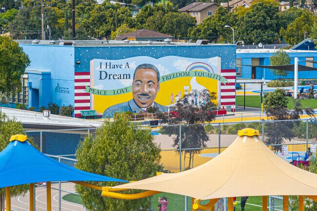 King Chavez Academy pays homage to MLK with a large mural.