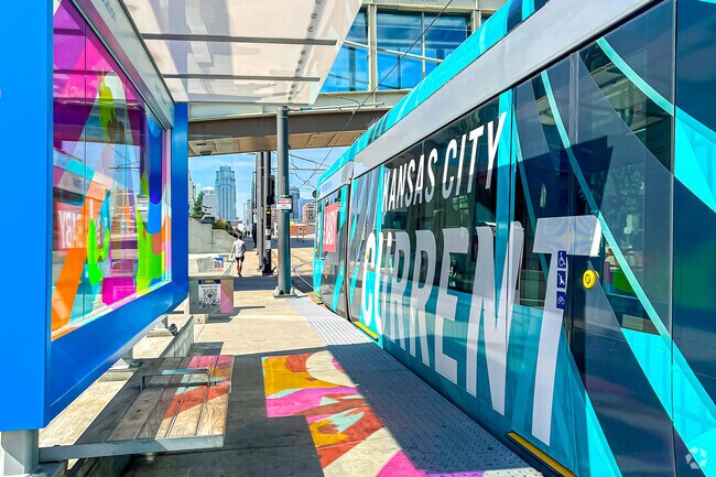 Public transit is easily accessible in Kansas City's Power & Light District.