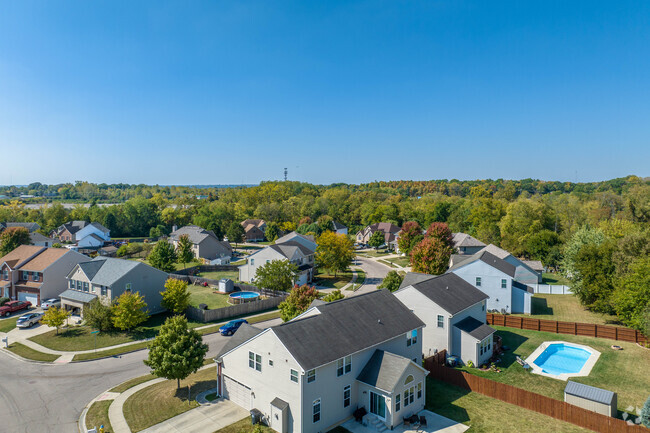 Towards the west end of Forest Ridge Quail Hallow you can spot newer family homes.
