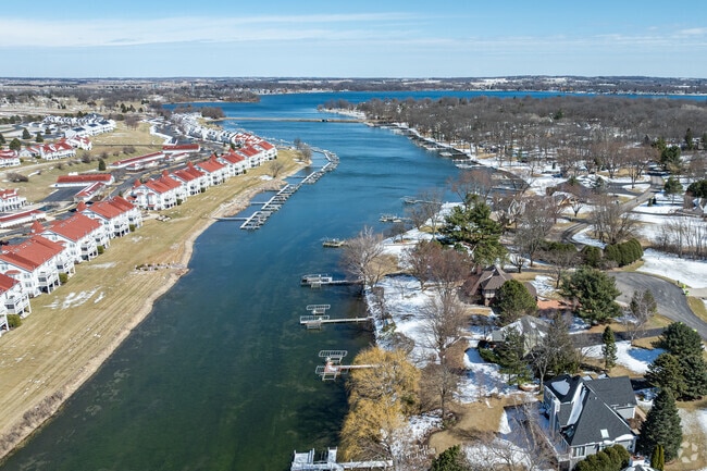 Delavan Lake runs through the charming town of Delavan.