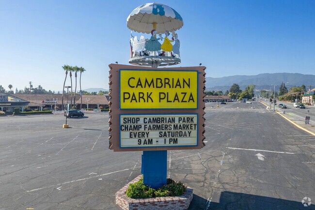 Cambrian Park Plaza is home to the farmers market on Saturday mornings.