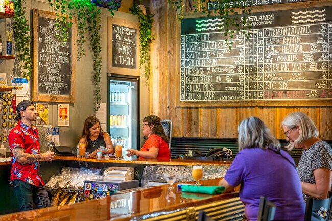 Riverlands Brewing Company has a spacious bar with delicious beers on tap.