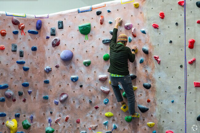 Rock climbing enthusiasts head to the massive Delaware Rock Gym in Glasgow to practice.