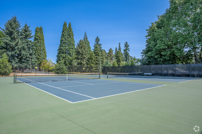 Tennis courts at Mountain View Middle School in Beaverton, Oregon.