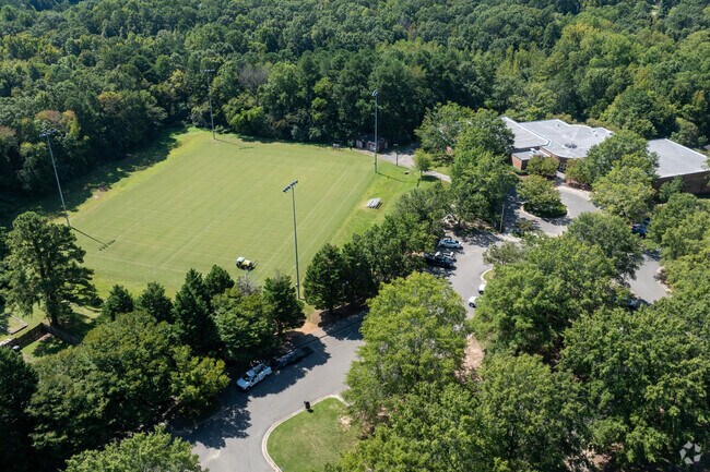 Campus Hill Park offers an athletic field, playground & trails, plus a recreation center.