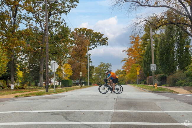 Cyclists take advantage of Kirkwood's less congested residential streets on an afternoon ride.